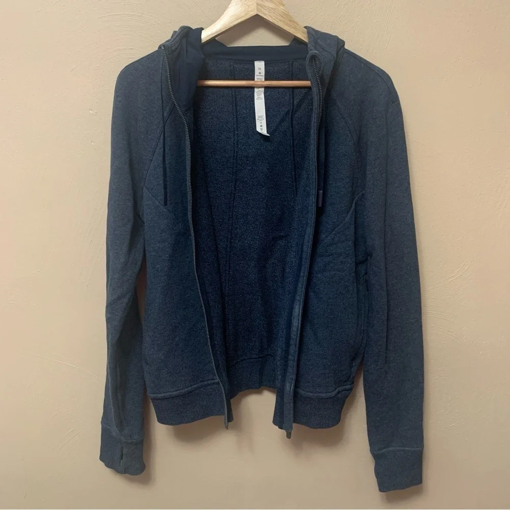 Lululemon Huddle & Hustle Hoodie Heathered Speckled Jet Blue Size 10 W3BNOS